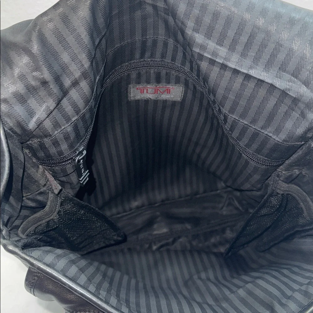 Tumi Black Leather Messenger Bag